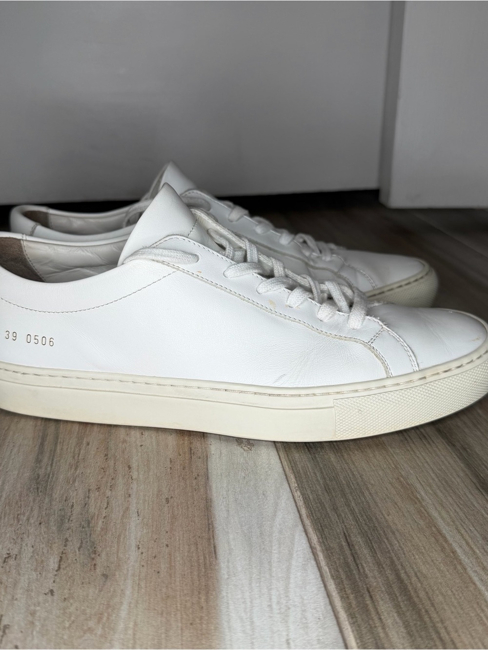 Woman by Common Projects Womens Leather Low Top Sneakers White US 8.5-9 / EU 39 - Picture 4 of 12